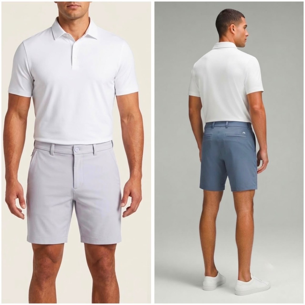 Mizzen+Main Helmsman Slim Golf Shorts Mens 30 Blue Gray Lot of 2 Performance